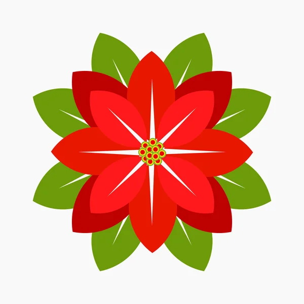 Flor de Navidad Poinsettia — Archivo Imágenes Vectoriales