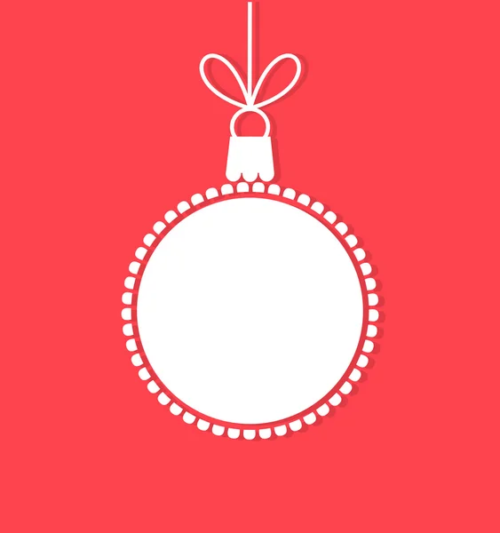 Kerstmis bauble witte tag — Stockvector