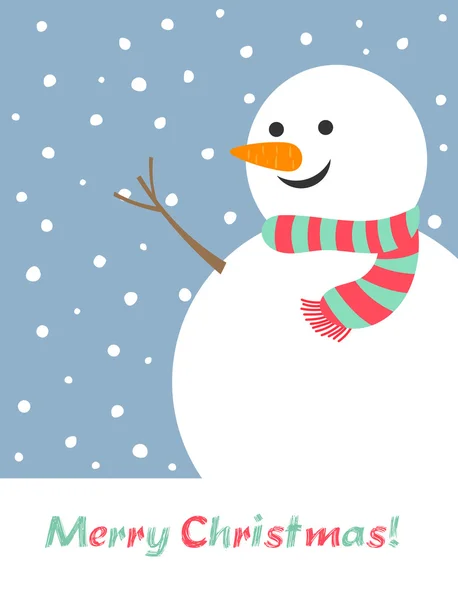 Christmas card with snowman. — Stock Vector