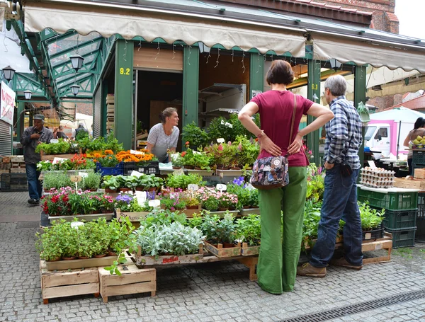 Gdansk mercado de la ciudad — Foto de Stock