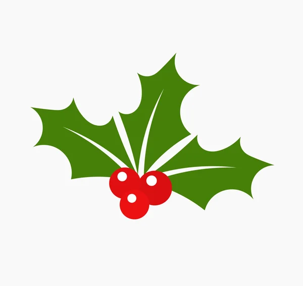 Kerstmis holly berry verlaat — Stockvector