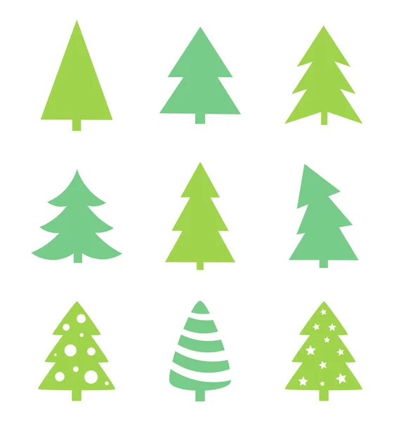 Conjunto de iconos de árbol de Navidad — Vector de stock