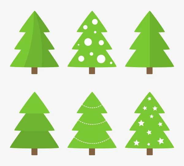 Árboles de Navidad símbolos conjunto — Vector de stock