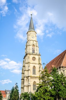 Saint Michael kilise kule Cluj-Napoca City Romanya Transilvanya bölgesinde