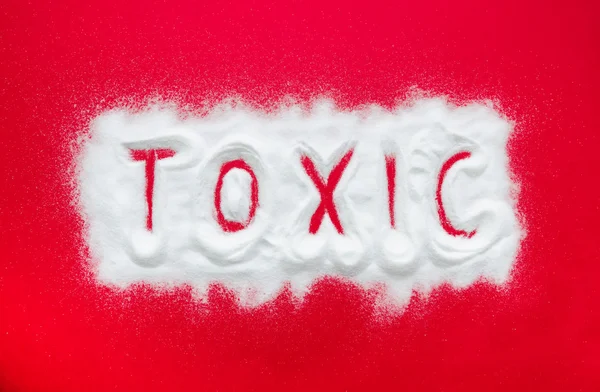 Toxic powder on red — Stock Photo, Image