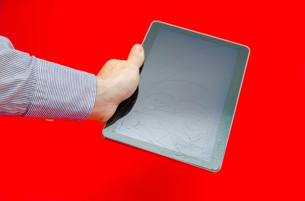 Broken touch screen smart gabdget — Stok fotoğraf