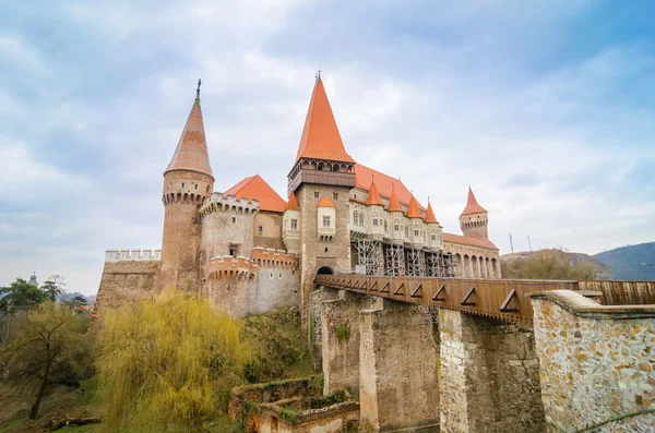 Medieval gothic Corvinilor Castle in Hunedoara Romania