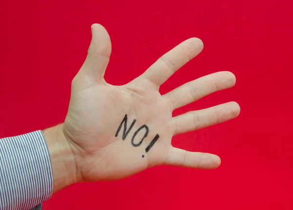 Talk to the hand or saying no to something suggested by a busine — Stockfoto