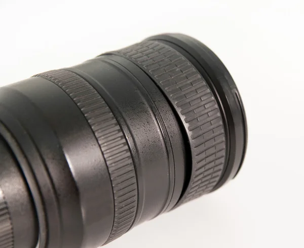 Uitgebreide gebruikte rubber op een lens — Stockfoto