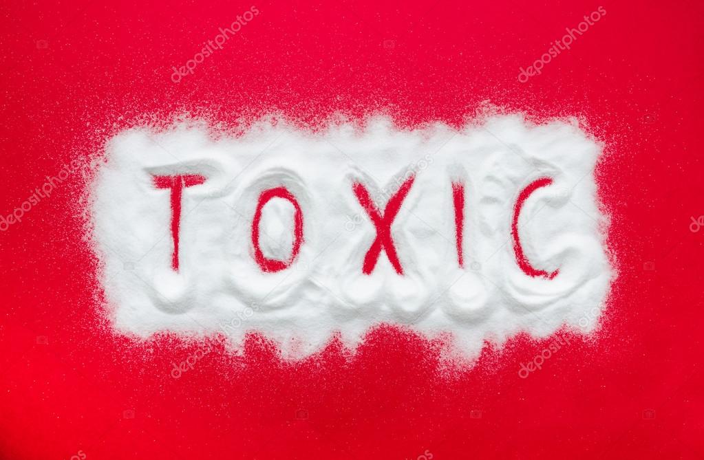 Toxic powder on red