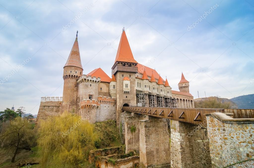 Medieval gothic Corvinilor Castle in Hunedoara Romania