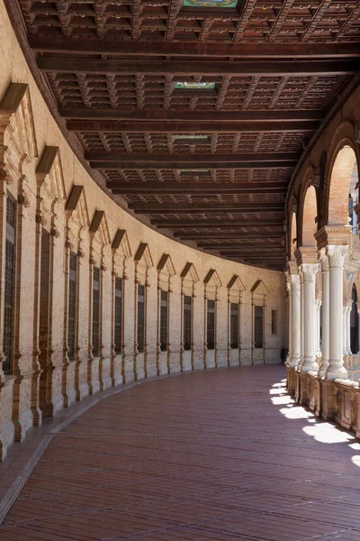 Spain Square interior gallery and wood panelling — Stock Photo, Image