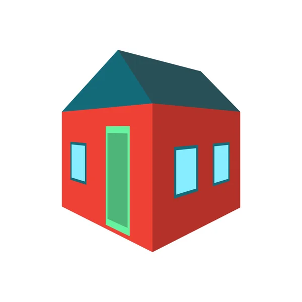 Isometrische huis in vector — Stockvector