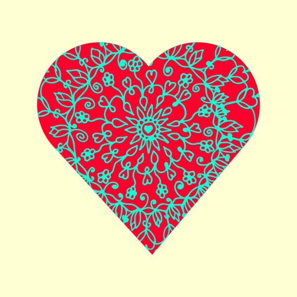 Heart mandala in vector — Stock Vector