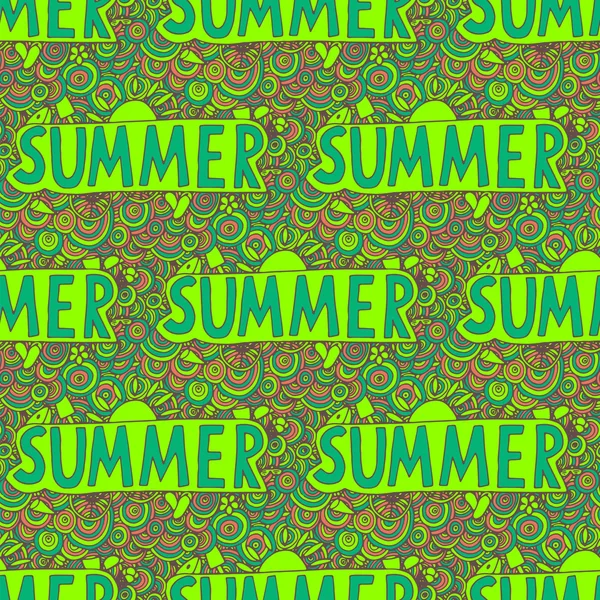 Doodle summer pattern — Stock Vector