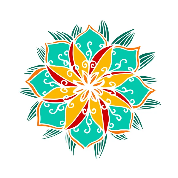 Bloem mandala achtergrond — Stockvector