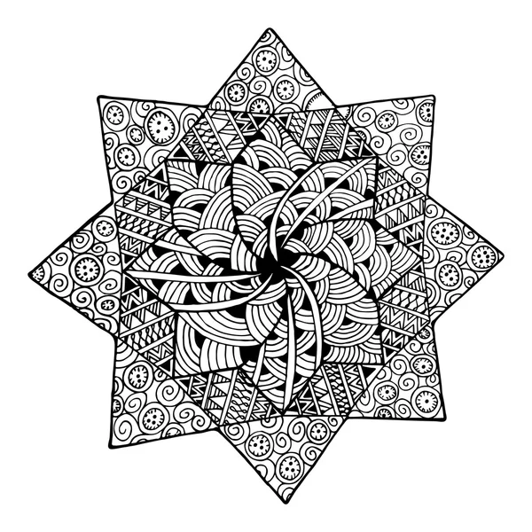 Zentangle Mandala im Vektor — Stockvektor