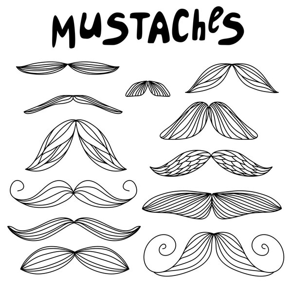 Mustaches in vector