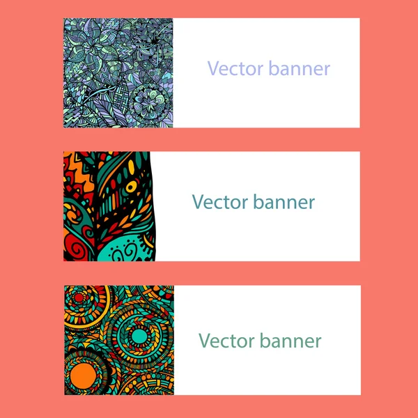 Banner con doodle mandala — Vector de stock