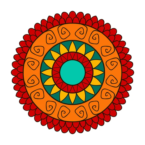 Blumen-Mandala für Karten, Drucke, Textilien und Malbücher — Stockvektor