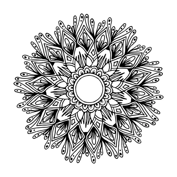 Mandala de fleurs pour cartes, imprimés, textiles et livres à colorier — Image vectorielle