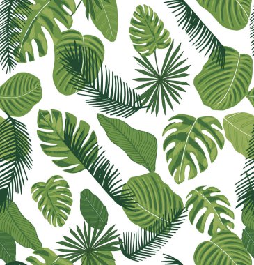 Tropikal izler çizgi film tarzında pürüzsüz bir iz bırakır. Vektör illüstrasyonu