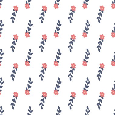 Çizgi film tarzında çiçeklerle kusursuz desen - Mutlu Anneler Günü.