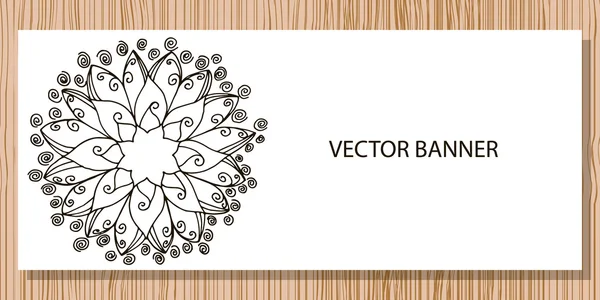 Banner vectorial cu mandala de flori — Vector de stoc