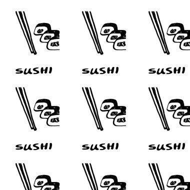  Doodle suşi sorunsuz arka plan