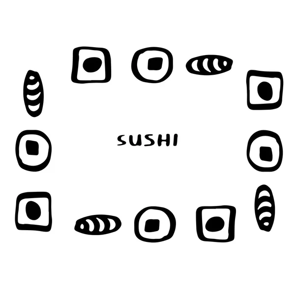 Doodle sushi — Stock vektor