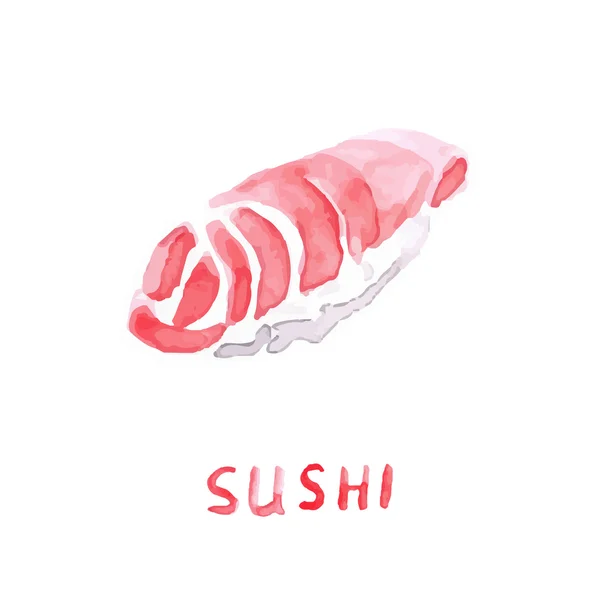 Watercolor sushi — Stock Vector