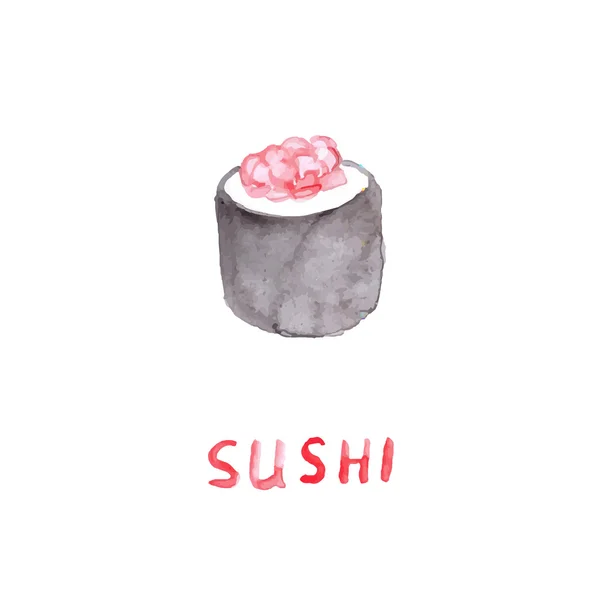 Sushi à l'aquarelle — Image vectorielle