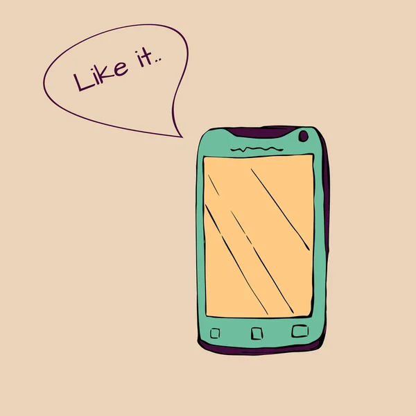 Illustration de croquis - smartphone — Image vectorielle