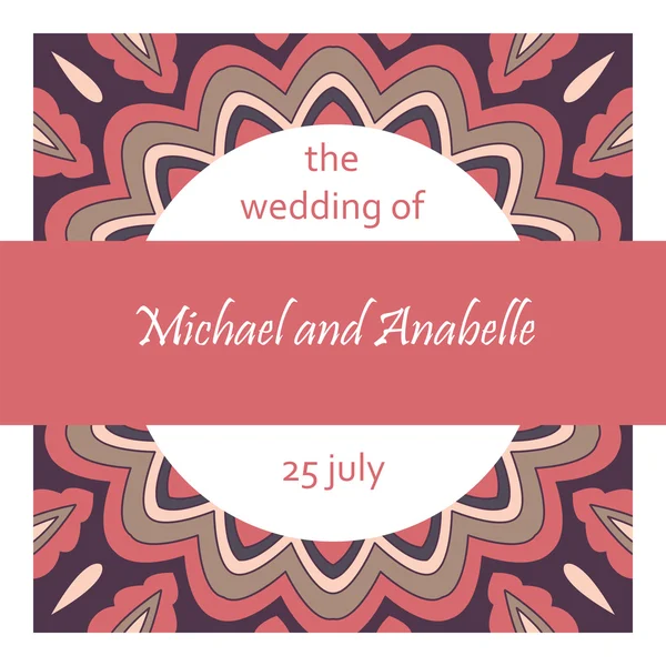 Shablonweddingmandala — Archivo Imágenes Vectoriales