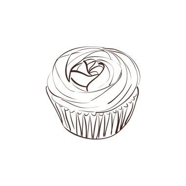 Doodle cupcake vektör