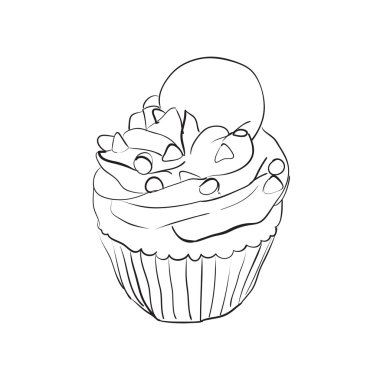 Doodle cupcake vektör