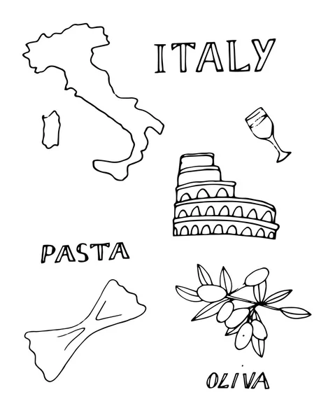 意大利在向量中设置 — 图库矢量图片