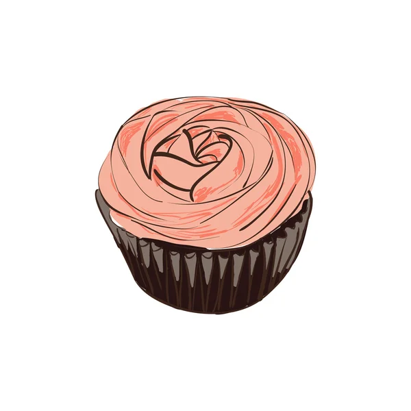 Doodle cupcake en vector — Vector de stock