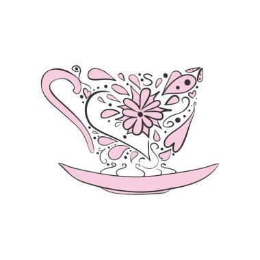 çiçek mandala fincanla