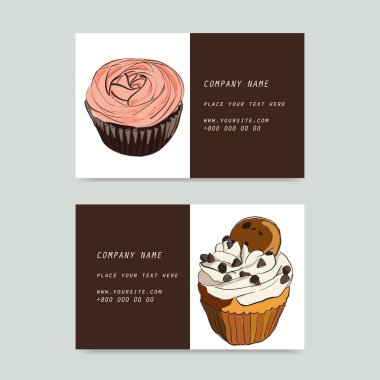 Doodle cupcake vektör