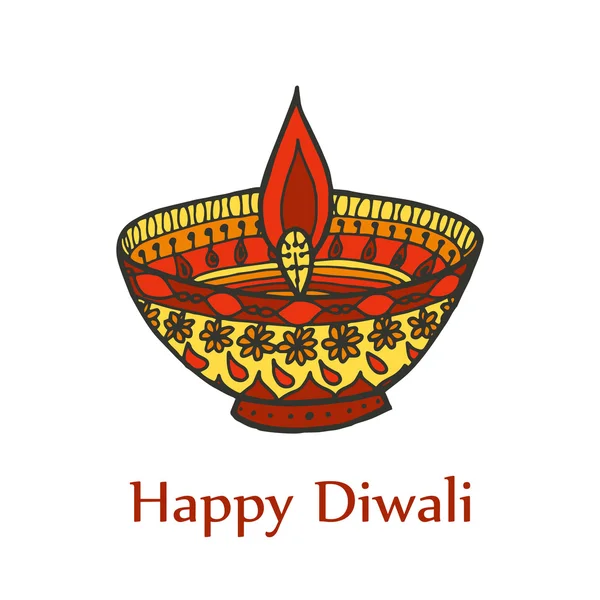 Šťastná karta Diwali — Stockový vektor