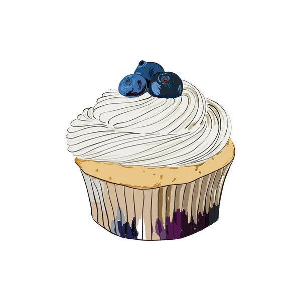 Cupcake no vetor — Vetor de Stock