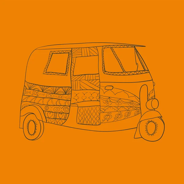 El tuk tuk en vector — Vector de stock