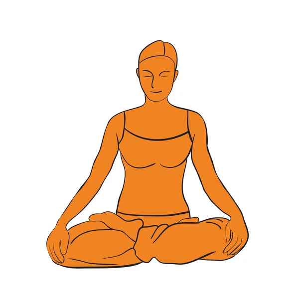 Pose de yoga dans le vecteur — Image vectorielle