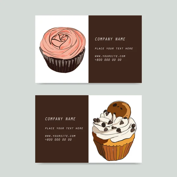 Doodle cupcake en vector — Archivo Imágenes Vectoriales