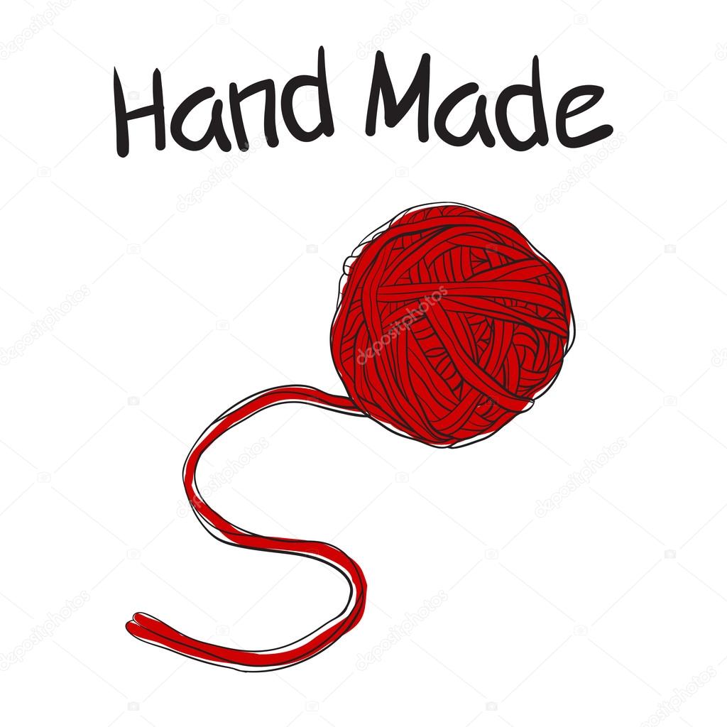 Yarn ball in doodle style