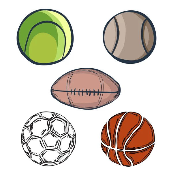 Set di palline doodle — Vettoriale Stock