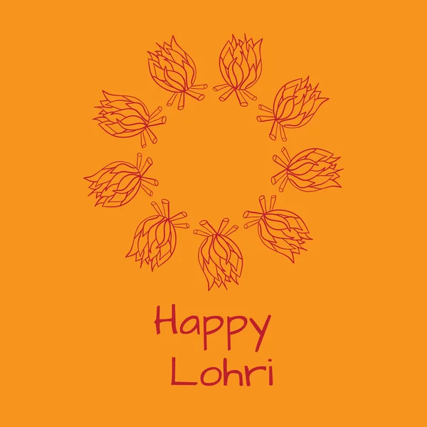 Kartu Happy Lohri - Stok Vektor