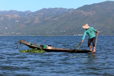 Inle Gölü Myanmar ünlü fischermen