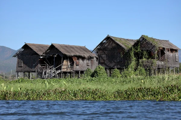 Рибальські села на озері озері Інле в М'янмі — стокове фото